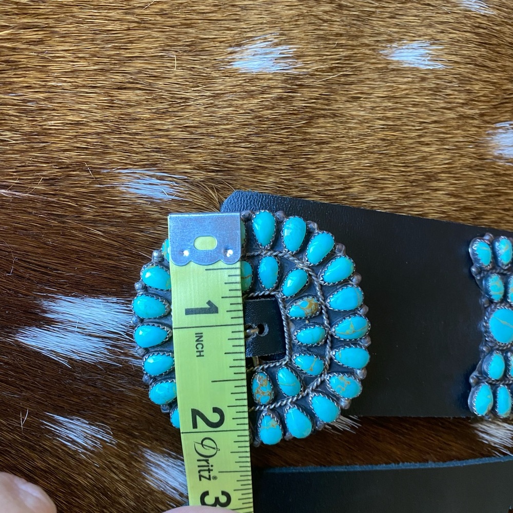 🛑SOLD🛑Gorgeous Turquoise & Sterling Silver Cluster Belt - Picture 5 of 8